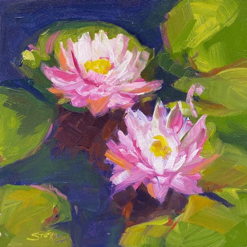 Peaceful Pond 8x8 $355 at Hunter Wolff Gallery